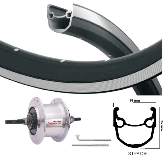 KGS Zadní kolo 28 palců (622) Stratos Swil Silve Nexus 7 Rollerbrake