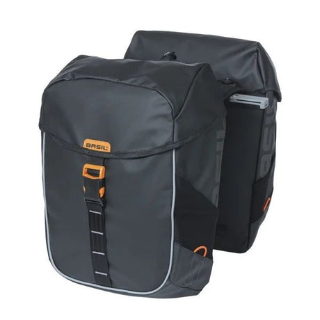 Basil Doppelte Fahrradtasche Miles Plane Mik 34 Liter 13 x 25 x 37 cm – Schwarz Orange