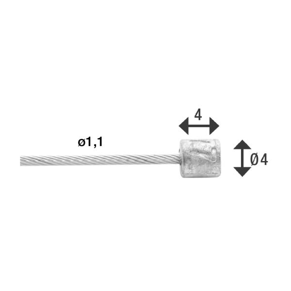 Inneres Kabelschalter 2250 mm Edelstahl Slick Ø1.1mm N-Nipple (100 Stück)