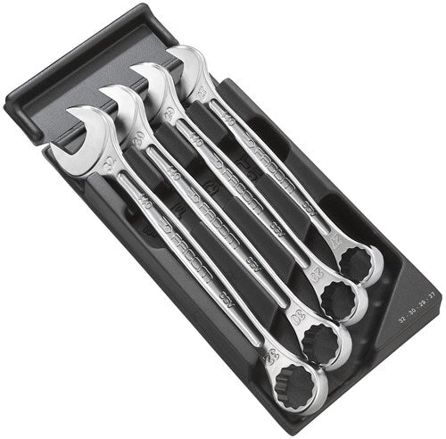 FACOM-Modul mit 4 Ringmaulschlüsseln mit OGV-Profil; große Größen 27 bis 30 und 32 mm – Mod.440-2pb