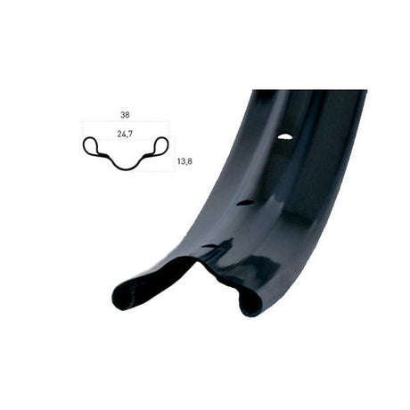 Ryde Felge Westwood V38 622 x 24c Aluminium 36 Löcher 14g - Schwarz