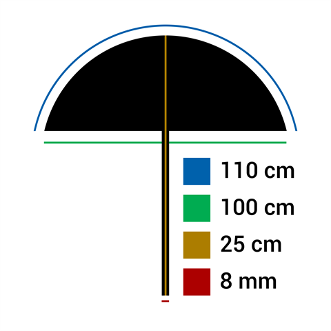 Falcon Eyes Flitsparaplu Opvouwbaar R-210T Diffuus Wit 110 cm