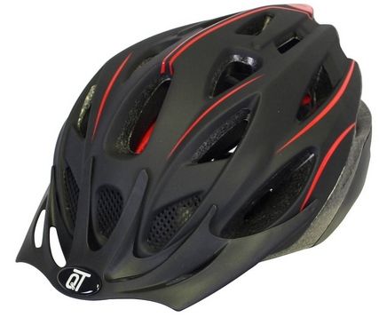 QT Cycle Tech Helmet Matte Black Red M 58-61 CM 2810415