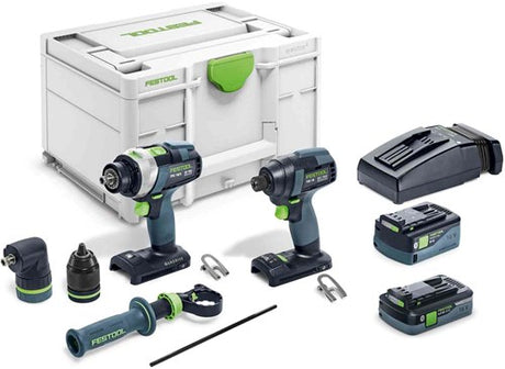 Festool tid 18 5.0 4.0-set tpc 18 4 | accu combiset 18v tid 18 + tpc 18 4 in systainer (1x 5.0ah accu + 1x 4.0ah accu + lader) - 577654