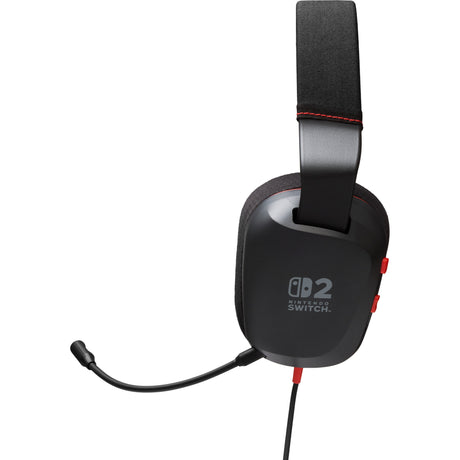 Powera kabelgebundenes Stereo-Headset für Nintendo Switch 2 Over-Ear-Gaming-Headset (schwarz rot, Nintendo Switch 2, Nintendo Switch – OLED-Modell, Nintendo Switch, Nintendo Switch Lite)