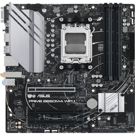 Asus Prime B650M-A WiFi II Sockel AM5 Mainboard (schwarz, RAID, 2,5GB-LAN, WLAN, BT, Sound, µATX)