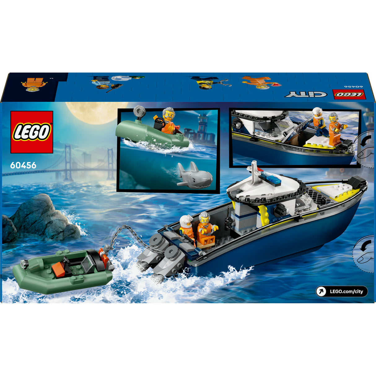 Lego® City-Verfolgungsjagd mit Polizeiboot, wirklich schwimmfähig – 60456