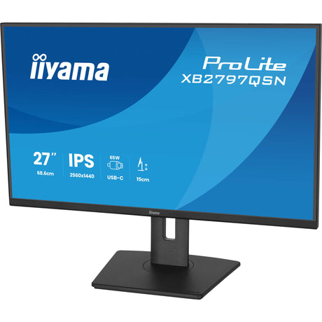 Iiyama Prolite xb2797qsn-b1 27 Monitor (schwarz, 75 Hz, HDMI, Display-Port, USB-C, LAN, Audio)
