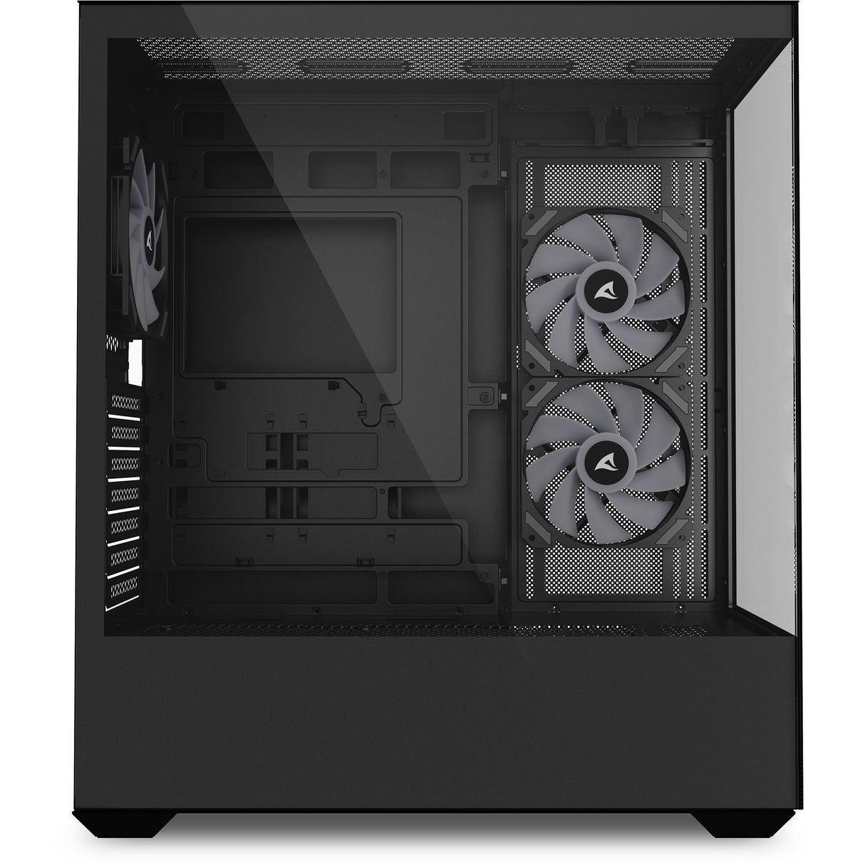 Sharkoon sk6 argb Midi-Tower-Gehäuse (schwarz | 2x USB-A | RGB | gehärtetes Glas)