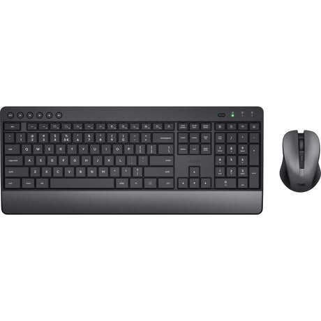 Trust Trezo Comfort kabelloses Tastatur- und Mausset, Desktop-Set (schwarz, US-Layout (QWERTY), 100 %)
