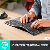 Logitech K860 Ergo-Tastatur (schwarz, 100 %, Bluetooth, US-internationale ISO)