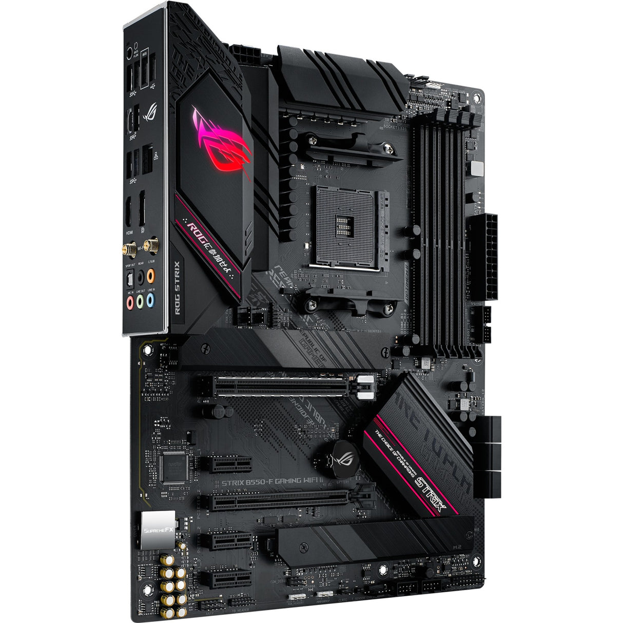 Asus ROG Strix B550-F Gaming Wi-Fi II Sockel AM4 Motherboard (Schwarz, RAID, GB-LAN, Wi-Fi 6, BT, Sound, ATX)