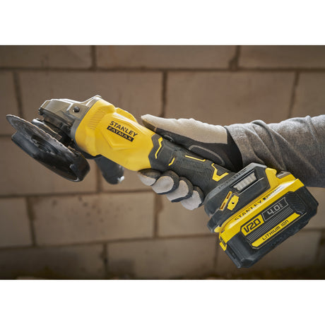 Stanley Fatmax V20 18V Winkelschleifer 125mm (schwarz gelb, Akku und Ladegerät inklusive, mit Koffer)