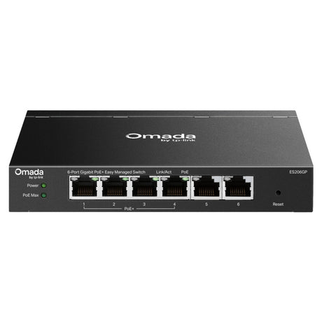 Tp-link omada es206gp switch (zwart, 4x poe+)