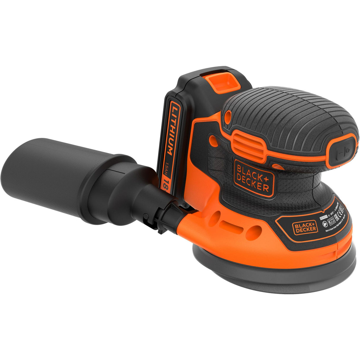 Black+decker bdcros18 18V Akku-Exzenterschleifer (schwarzorange, Aufbewahrungstasche, Ladegerät und Akku im Lieferumfang enthalten)