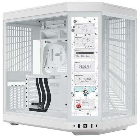 Hyte y70 Touch Infinity Midi-Tower-Gehäuse (weiß | 2x USB-A | 1x USB-C | gehärtetes Glas)