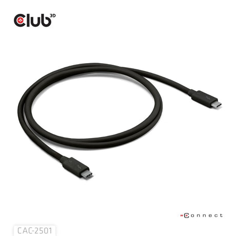 Club 3D Thunderbolt 5 zertifiziertes 8K240Hz-Kabel (schwarz, Daten 80 120 Gbit/s, EPR 240 Watt, 1 Meter)