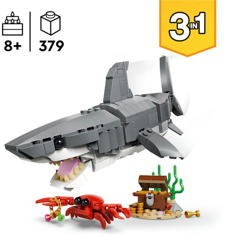 Lego Bauspielzeug „Wilder Hai mit Schatztruhe“ (31381)