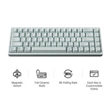 Keychron q16 he 8k magnetic switch keyboard (lichtgroen, us lay-out (qwerty), ultra-fast lime, 65%, rgb, hot swap, 8k)