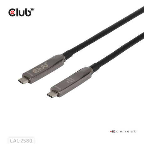 Club 3D USB-C-Kabel mit vollem Funktionsumfang, 15 m (schwarz, 8k60hz 10gbps 60w)