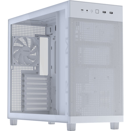 Asus Prime Ap303 - Midi-Tower-Gehäuse mit gehärteter Glasscheibe (weiß | 2x USB-A | 1x USB-C | gehärtetes Glas)