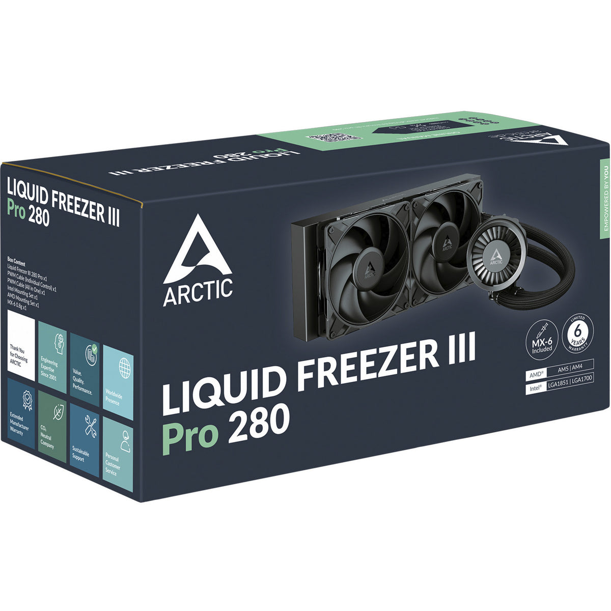 Arctic Liquid Freezer III Pro 280 Wasserkühlung (Schwarz, 4-Pin-PWM-Lüfteranschluss)