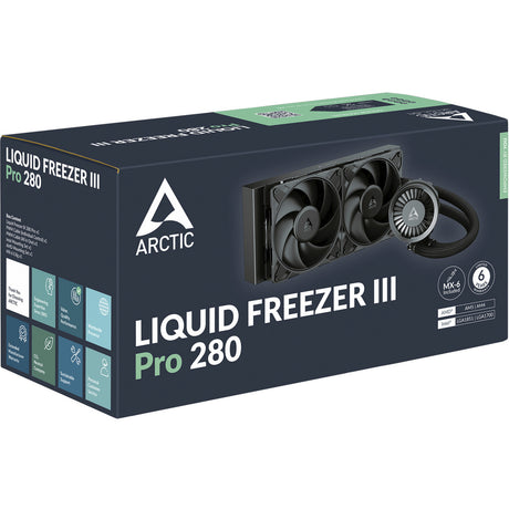 Arctic Liquid Freezer III Pro 280 Wasserkühlung (Schwarz, 4-Pin-PWM-Lüfteranschluss)