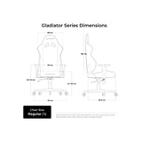 Dxracer gladiator l black white pvc leather gamestoel (zwart wit)
