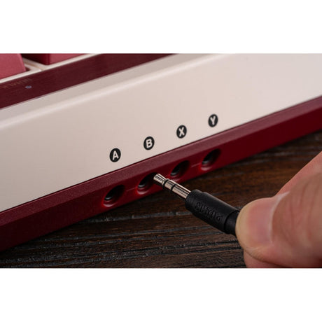 8bitdo mechanische Retro-Tastatur Fami Edition (Beige, US-Layout (QWERTZ), Kailh-Box weiß, 100 %, Bluetooth Low Energy, Wireless 2,4 G, USB)