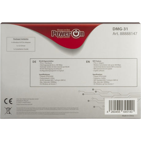 Inter-Tech DMG-31 Wireless-N PCIe-Adapter WLAN-Adapter