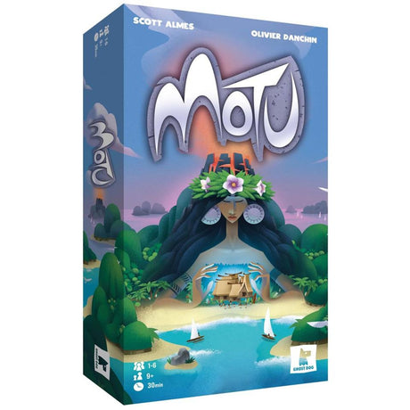 Europäisches Spielernetzwerk Motu-Brettspiel (Englisch Französisch, 1 - 6 Spieler, 30 Minuten, ab 9 Jahren)