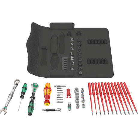 Wera Kraftform Kompakt W Imperial 1 Werkzeugset (schwarz, inkl. Zyklop Speed-Knarre mit Gelenkkopf, 1 4 )