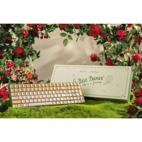 Iqunix F97 Floral Date RGB mechanische Gaming-Tastatur (grün, US-Layout (QWERTY), Iqunix Little Prince, 96 %, RGB-LEDs, Hot-Swap-fähig, PBT, 2,4 GHz | Bluetooth 5.1 | USB-C)