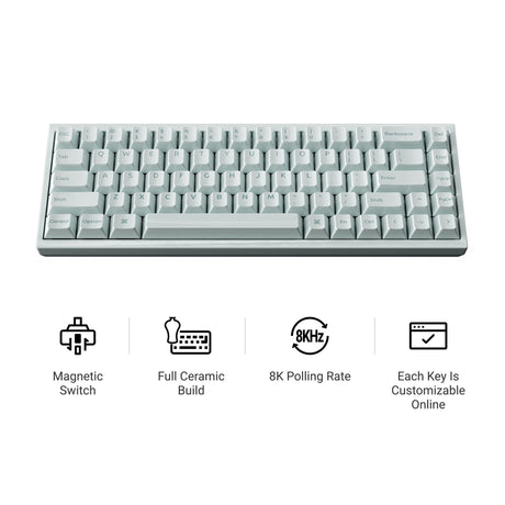 Keychron Q16 HE 8K-Magnetschalter-Tastatur (blau, US-Layout (QWERTY), ultraschnelles Lime, 65 %, RGB, Hot-Swap, 8K)