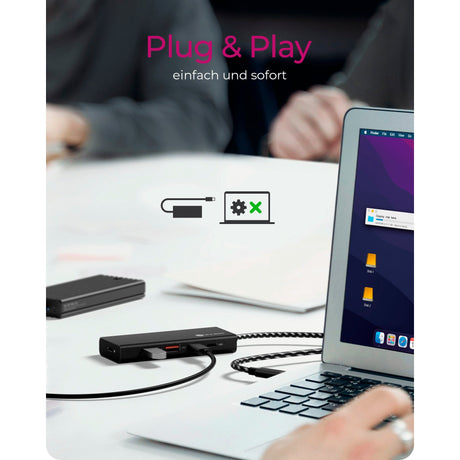 Icy Box ib-hub1436-cpd USB-Hub (schwarz, 2x USB-A, 2x USB-C)