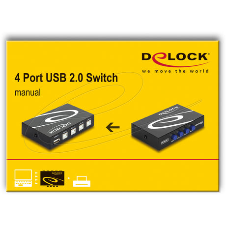 Delock Switch USB 2.0 4 Port manueller USB Switch