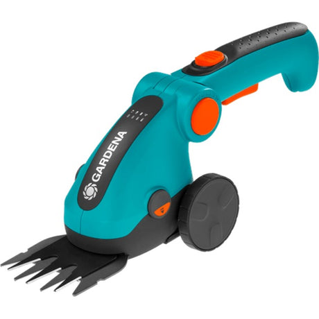 Gardena Akku-Grasschere Comfortcut Li Set (türkisschwarz, inkl. Li-Ionen-Akku 3,0 Ah, Räder und ein Teleskopstiel)
