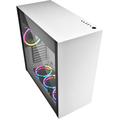Sharkoon Pure Steel RGB Midi-Tower-Gehäuse (weiß | 2x USB-A | RGB | gehärtetes Glas)