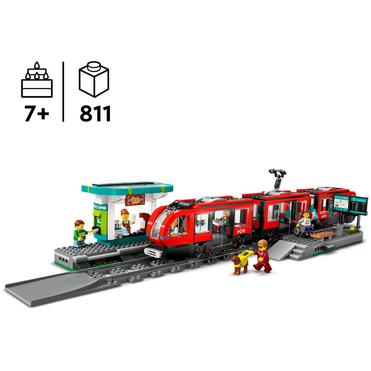 Lego City 60423 Straßenbahn und Bahnhof
