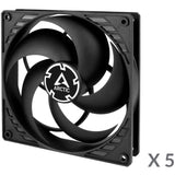 Arctic P14 Value Pack Gehäuselüfter (schwarz, 5 Stück, 140 x 140 x 27 mm)