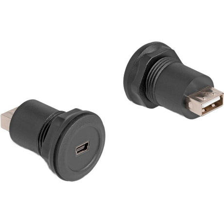 Delock USB 2.0 Typ Mini-B auf USB 2.0 Typ-A Einbaustecker-Adapter (schwarz, 66742)