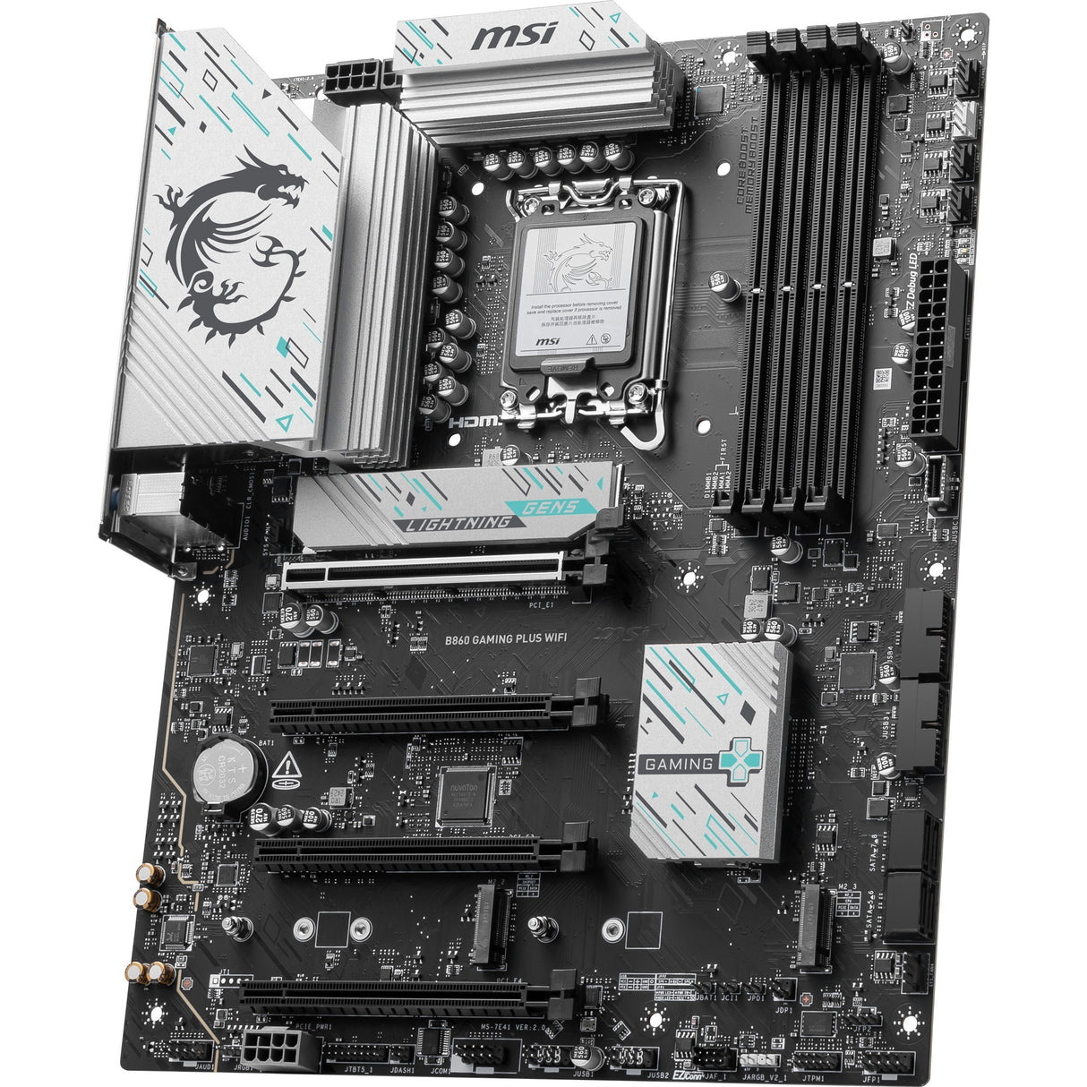 Msi b860 gaming plus wifi socket 1851 moederbord (raid, 5gb-lan, wi-fi 7, bt, sound, atx)