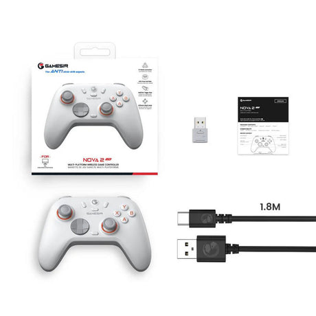 Gamesir nova 2 lite multiplatform wireless game controller (wit, switch, pc, android en ios, bluetooth 2.4 ghz usb)