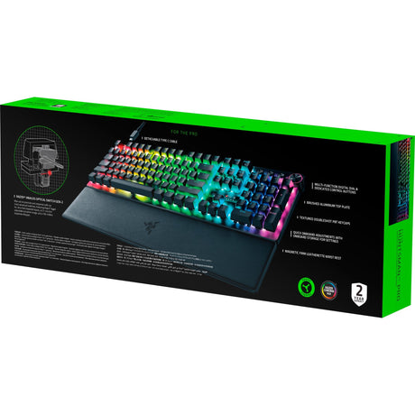 Mechanische Gaming-Tastatur Razer Huntsman V3 Pro RGB (Schwarz, US-Layout (QWERTY), analog optisch Gen 2, 100 %, Double-Shot PBT)