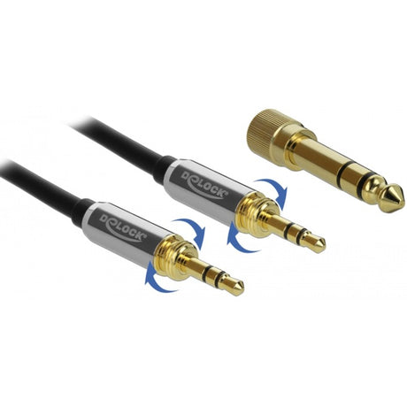 Delock Stereokabel 3,5 mm 3 Pin Stecker > 3,5 mm 3 Pin Stecker (schwarz, 0,5 Meter)