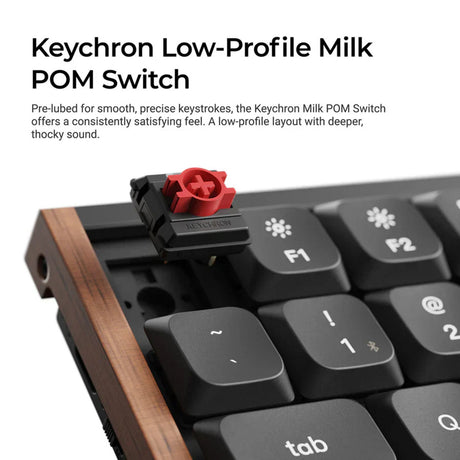 Keychron K3 Max SE QMK kabellose, benutzerdefinierte mechanische Tastatur (Schwarz, US-Layout (QWERTY), Milk Pom Red, 75 %, RGB, Hot Swap, 2,4 GHz | Bluetooth 5.3 | USB-C)