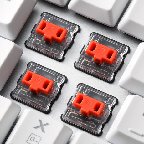 Sharkoon Purewriter RGB mechanische Gaming-Tastatur (weiß, US-Layout (QWERTY), Kailh Choc Low Profile rot, 100 %, RGB-LEDs)