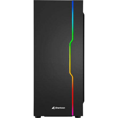 Sharkoon RGB Slider Midi-Tower-Gehäuse (schwarz | 3x USB-A | RGB | gehärtetes Glas)