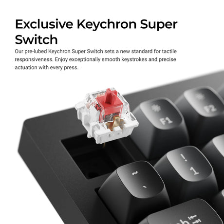 Keychron V6W-D3 8K QMK kabelgebundene benutzerdefinierte mechanische Tastatur (Schwarz, US-Layout (QWERTZ), Superbraun, 100 %, RGB-LEDs, Double-Shot-PBT, Hot-Swap, 8K, Taste)