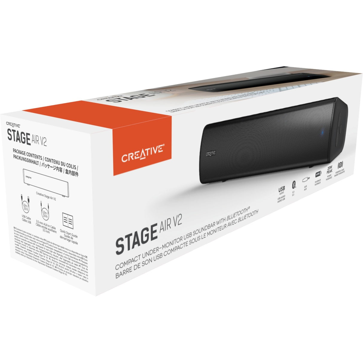 Creative Stage Air v2 Soundbar (schwarz, Bluetooth)